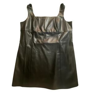 The Drop Black Faux Leather Corset Mini Dress Plus Size 2X Back Zip